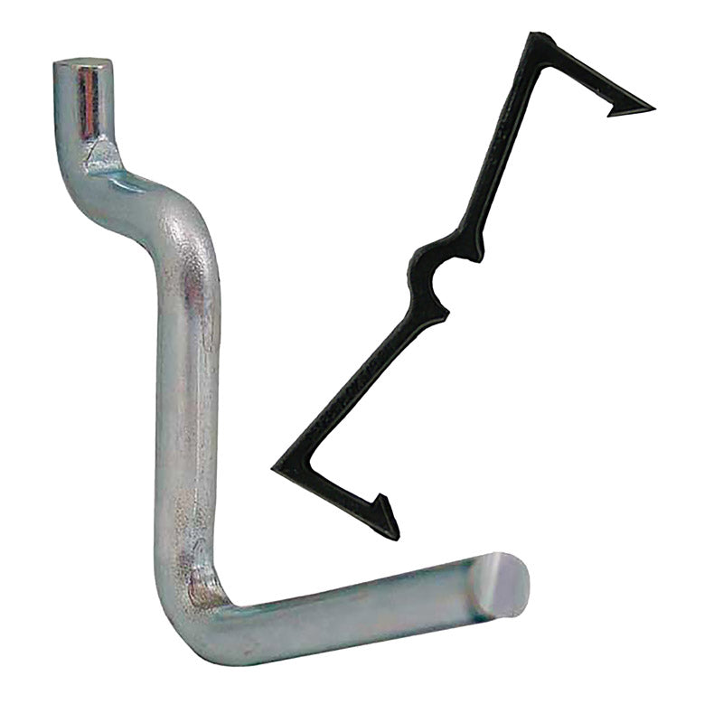 Crawford Zinc Plated Black/Silver Steel 0.05 in. Peg Hooks 8 pk