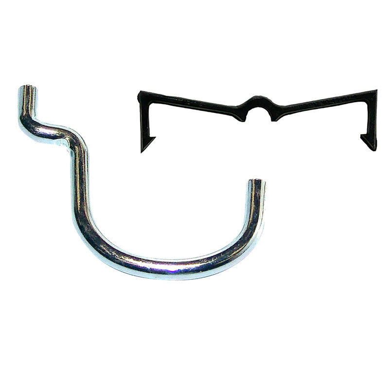 Crawford Zinc Plated Black/Silver Steel 1 in. Peg Hooks 6 pk