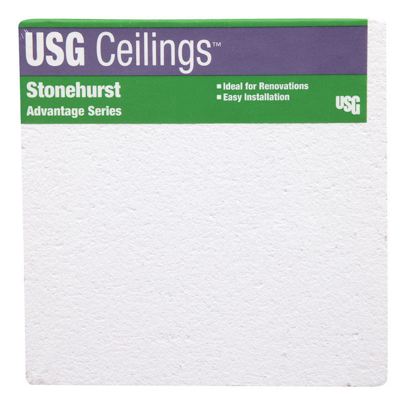 USG Ceilings 4 in. L X 2 in. W 0.56 in. Square Edge Ceiling Tile 1 pk