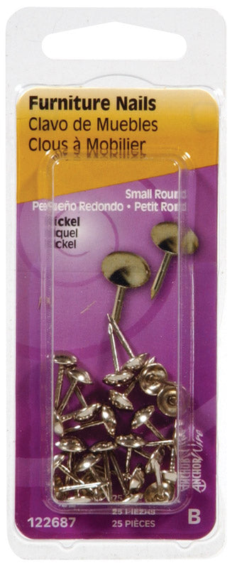 Hillman 7/16 in. Furniture Nickel Stainless Steel Nail Round Head