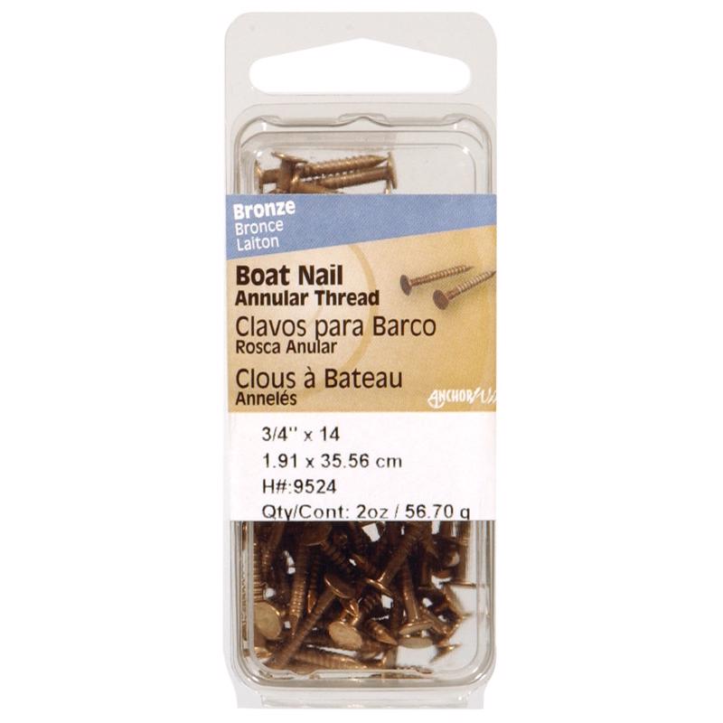 HILLMAN 1 in. Boat Bronze Steel Nail Flat Head 2 oz