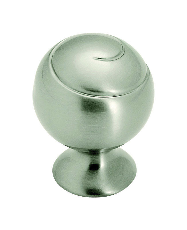 Amerock SwirlZ Round Cabinet Knob 1-1/8 in. D 1-1/2 in. Satin Nickel 1 pk