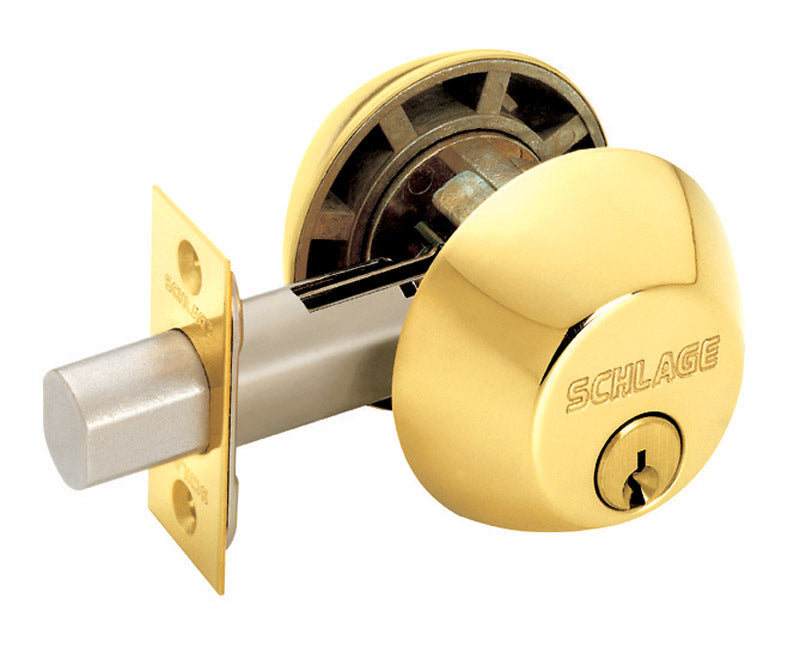 Schlage B-Series Bright Brass Double Cylinder Deadbolt