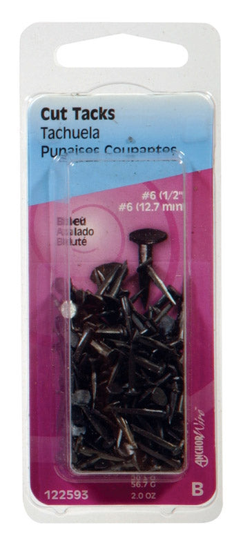 HILLMAN No. 6 X 1/2 in. L Blue Steel Cut Tacks 2 pk