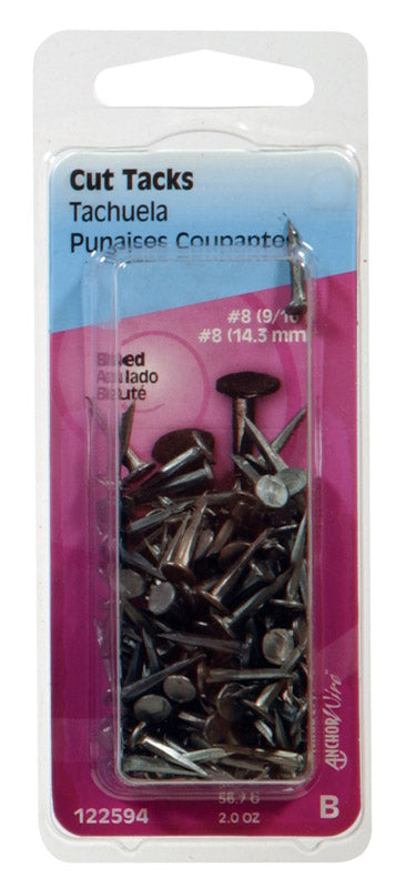 Hillman No. 8 X 9/16 in. L Blue Steel Cut Tacks 2 pk