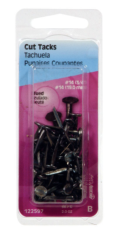 Hillman No. 14 X 3/4 in. L Blue Steel Cut Tacks 2 pk