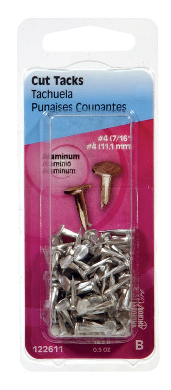 Hillman No. 4 X 7/16 in. L Silver Aluminum Cut Tacks 0.5 pk