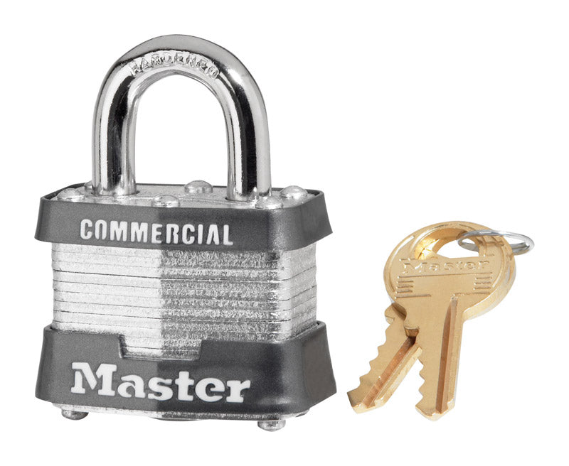 Master Lock 1-5/16 in. H X 1-5/8 in. W X 1-9/16 in. L Steel 4-Pin Cylinder Padlock Keyed Alike