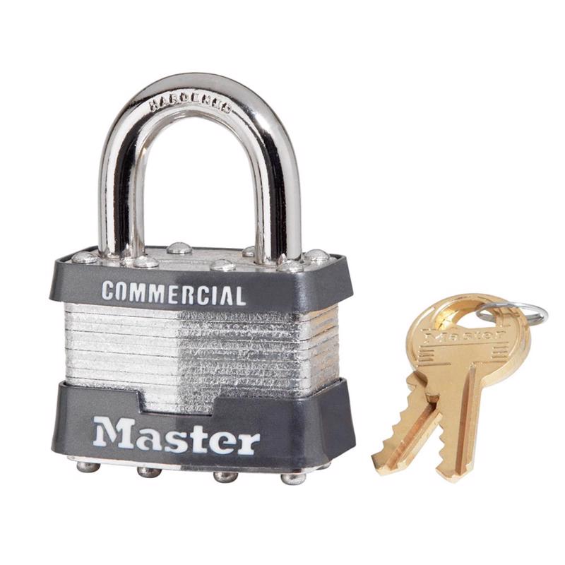 Master Lock 1.75 in. H X 1.75 in. W X 1-3/4 in. L Laminated Steel Dual Ball Bearing Locking Padlock