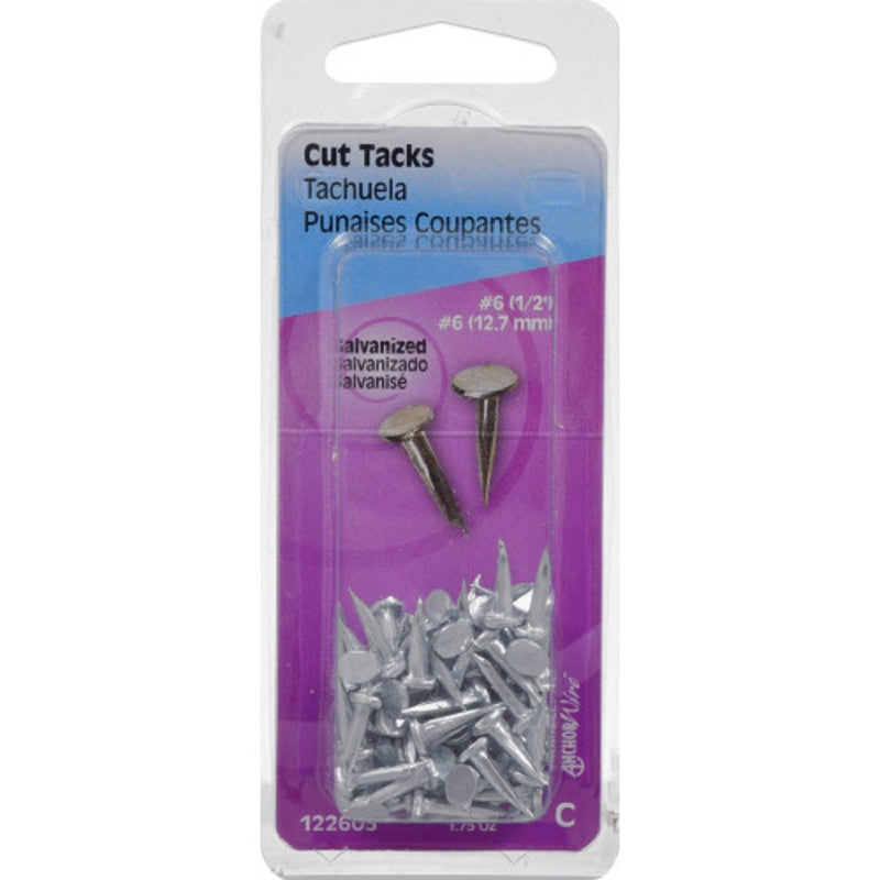 Hillman No. 6 X 1/2 in. L Galvanized Silver Steel Cut Tacks 1 pk