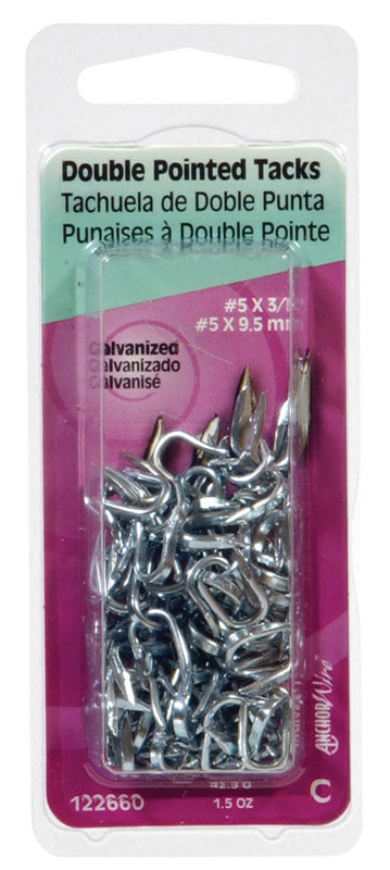 Hillman No. 9 X 7/16 in. L Galvanized Steel Double Point Tacks 1.25 pk