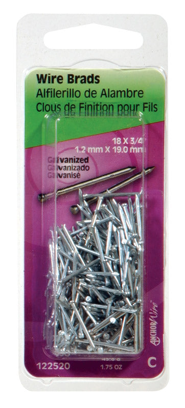 Hillman 18 Ga. X 3/4 in. L Galvanized Steel Brad Nails 1 pk 1.75 oz