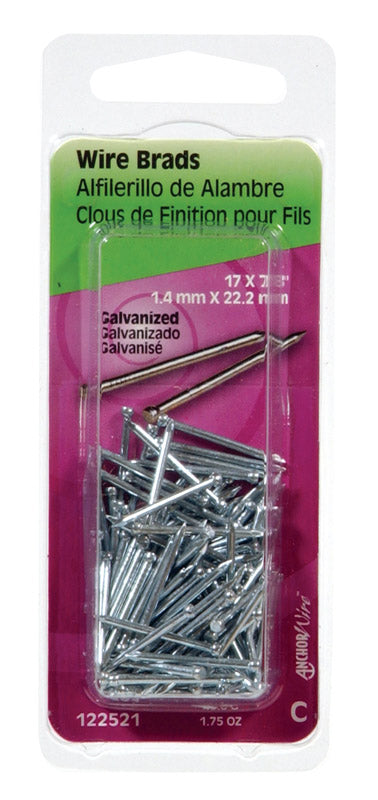 Hillman 17 Ga. X 7/8 in. L Galvanized Steel Brad Nails 1 pk 1.75 oz