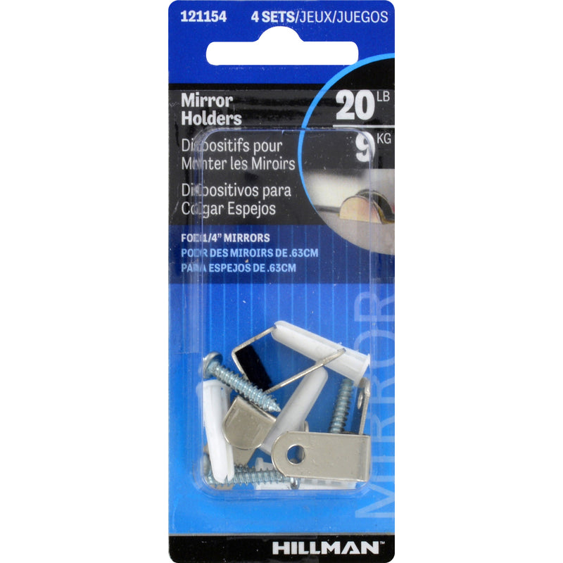 Hillman AnchorWire Silver Hidden Mirror Holder 20 lb 2 pk