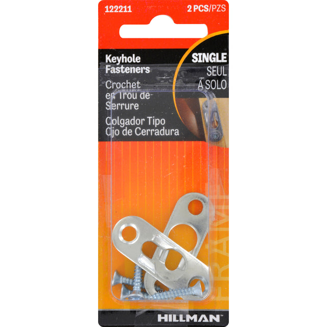 Hillman AnchorWire Steel-Plated Gold Keyhole Picture Hanger 20 lb 2 pk