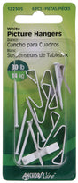 Hillman AnchorWire Steel-Plated White Standard Picture Hanger 30 lb 6 pk