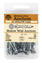 Hillman 1/8 in. D X 1/8 Short in. L Metal Pan Head Hollow Wall Anchors 20 pk
