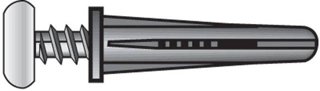 Hillman .25 in. D X 1-3/8 in. L Plastic Pan Head Conical Anchor 20 pk