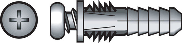Hillman 0.164 in. D X 7/8 in. L Plastic Pan Head Ribbed Anchor 6 pk