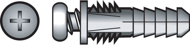 Hillman 0.164 in. D X 1-1/4 in. L Plastic Pan Head Ribbed Anchor 6 pk