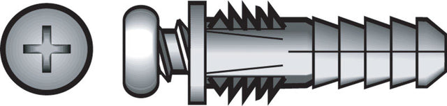 Hillman 0.164 in. D X 1-1/4 in. L Plastic Pan Head Ribbed Anchor 6 pk
