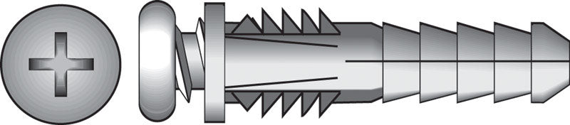 Hillman 0.164 in. D X 7/8 in. L Plastic Pan Head Ribbed Anchor 75 pk