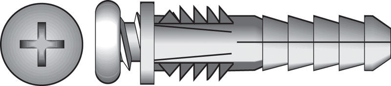 Hillman 0.164 in. D X 1-1/4 in. L Plastic Ribbed Head Ribbed Anchor 25 pk