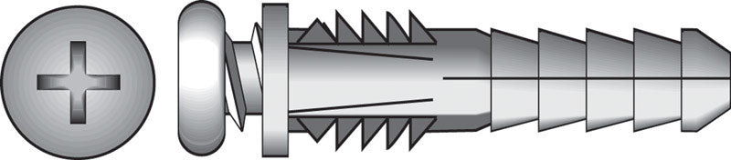 Hillman 1/4 in. D X 1-1/2 in. L Plastic Ribbed Head Ribbed Anchor 20 pk