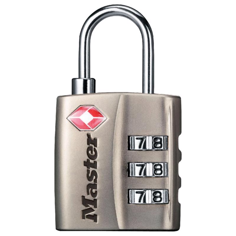 Master Lock 1-5/16 in. H X 3/8 in. W X 1-3/16 in. L Metal 3-Dial Combination Luggage Lock