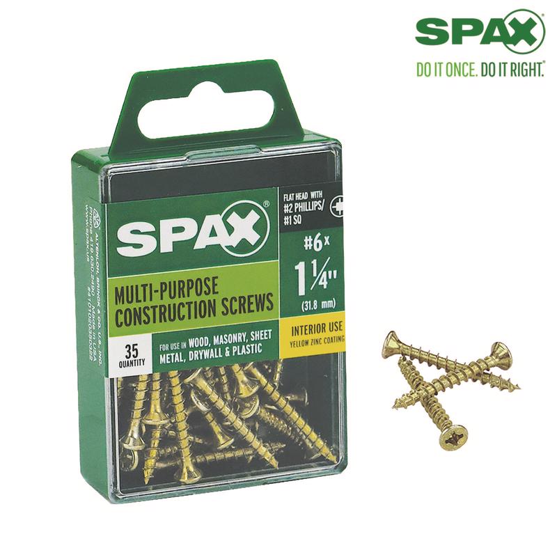 SPAX Multi-Material No. 6 Label X 1-1/4 in. L Unidrive Flat Head Construction Screws 35 pk