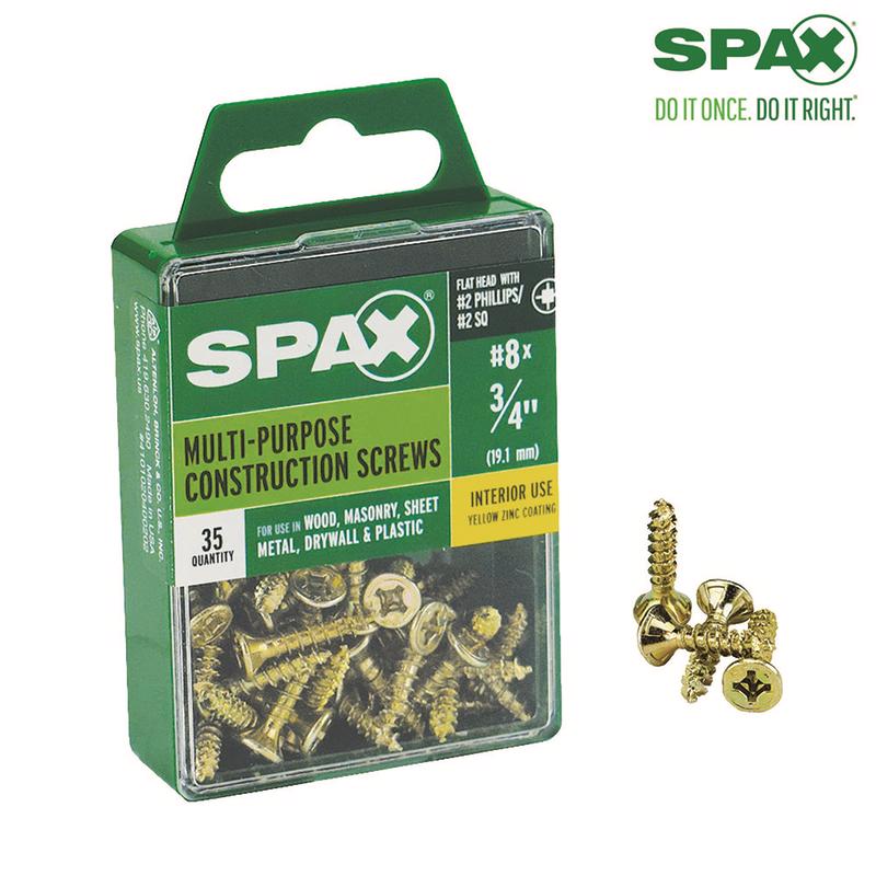 SPAX Multi-Material No. 8 Label X 3/4 in. L Unidrive Flat Head Construction Screws 35 pk