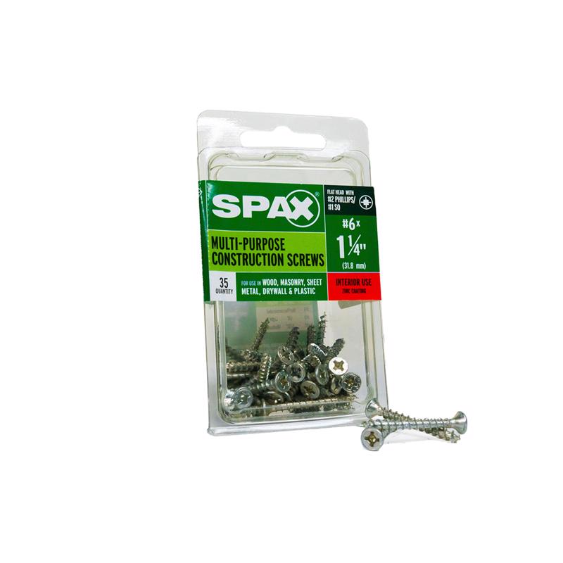 SPAX Multi-Material No. 6 Label X 1-1/4 in. L Unidrive Flat Head Construction Screws 35 pk