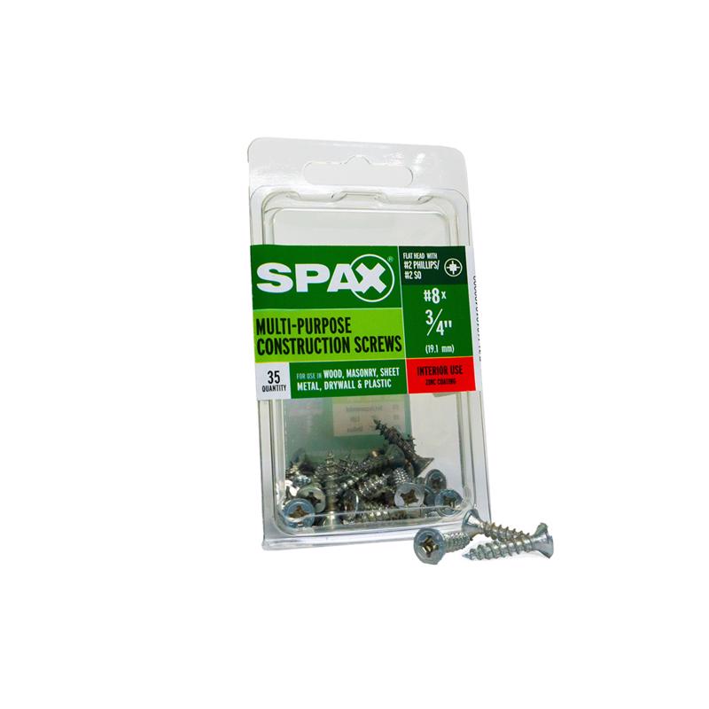 SPAX Multi-Material No. 8 Label X 3/4 in. L Unidrive Flat Head Construction Screws 35 pk