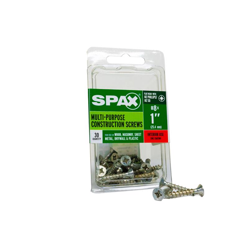 SPAX Multi-Material No. 8 Label X 1 in. L Unidrive Flat Head Construction Screws 30 pk