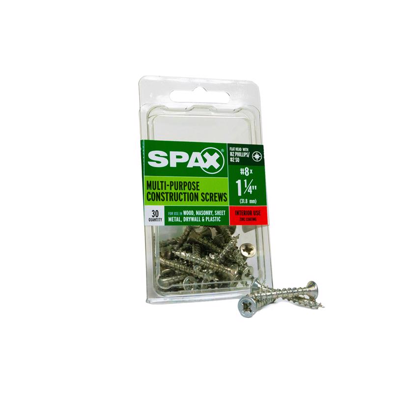 SPAX Multi-Material No. 8 Label X 1-1/4 in. L Unidrive Flat Head Construction Screws 30 pk
