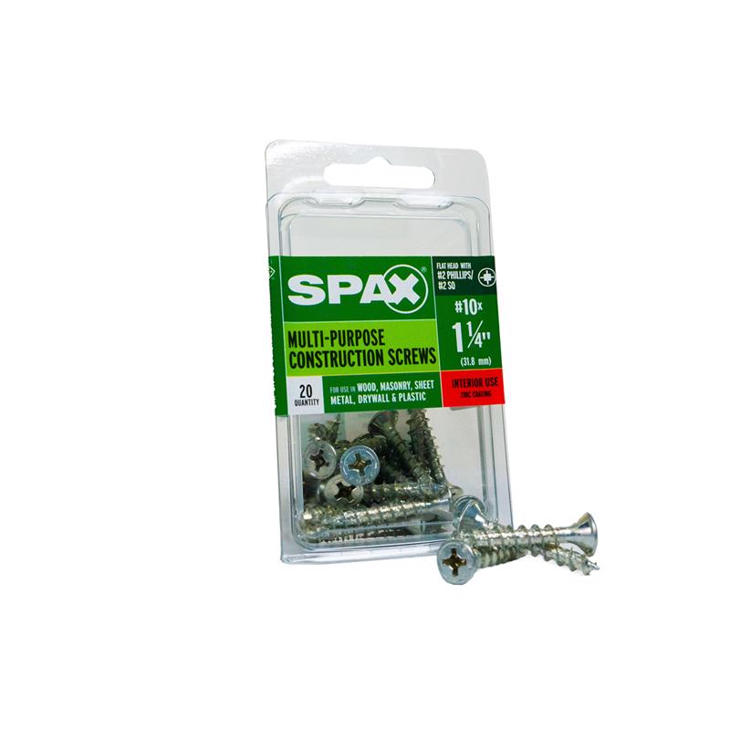 SPAX Multi-Material No. 10 Label X 1-1/4 in. L Unidrive Flat Head Construction Screws 20 pk