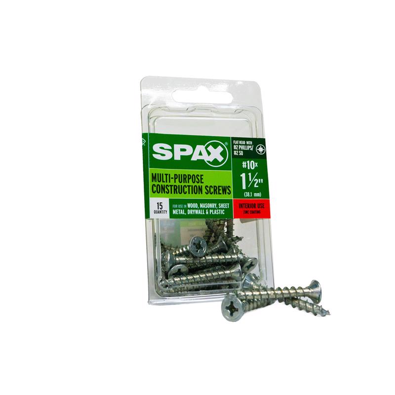 SPAX Multi-Material No. 10 Label X 1-1/2 in. L Unidrive Flat Head Construction Screws 15 pk