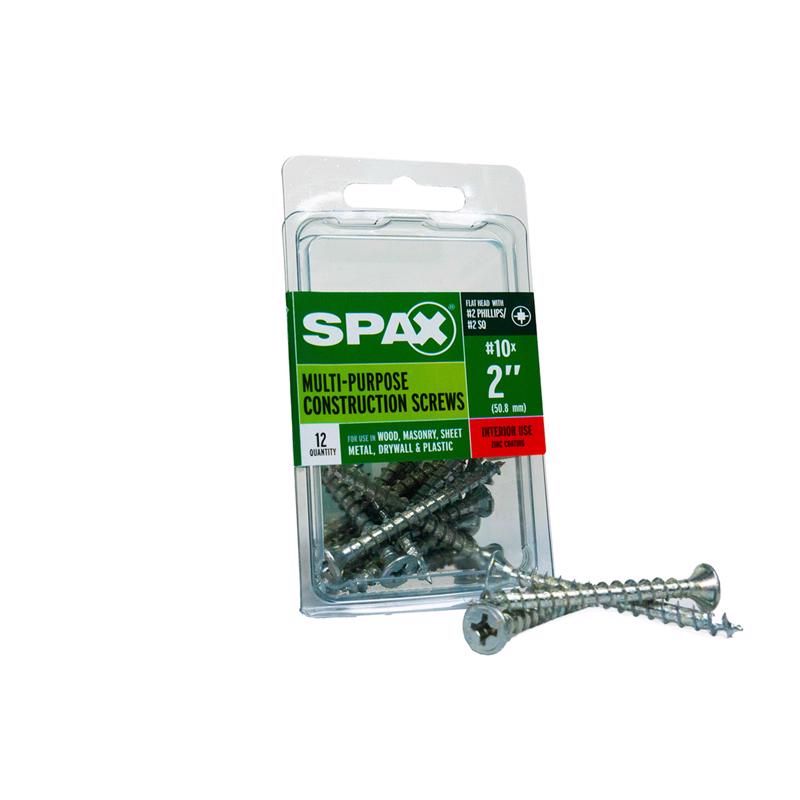 SPAX Multi-Material No. 10 Label X 2 in. L Unidrive Flat Head Construction Screws 12 pk