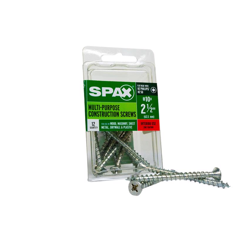SPAX Multi-Material No. 10 Label X 2-1/2 in. L Unidrive Flat Head Construction Screws 12 pk