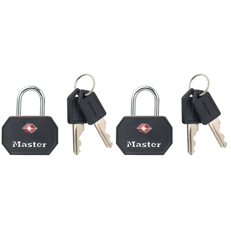 Master Lock 15/16 in. H X 5/8 in. W X 1-1/4 in. L Vinyl Covered Steel Pin Tumbler Luggage Lock Keyed
