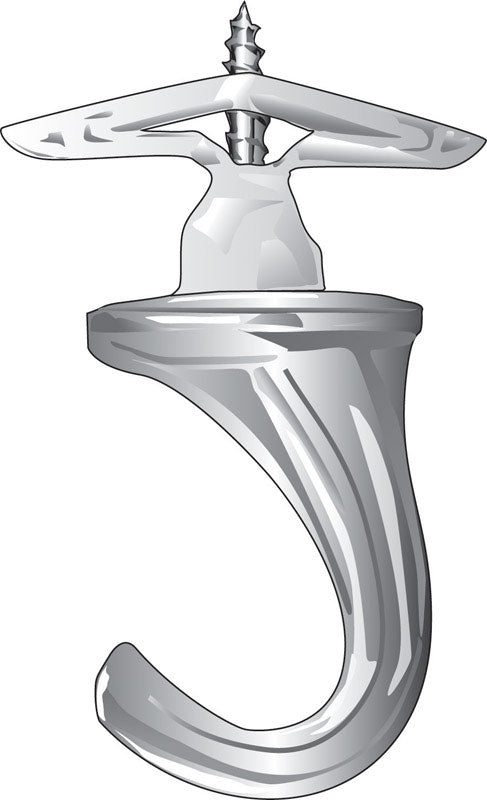 Hillman White Ceramic/Zinc Large Versa Hook 75 lb. cap. 1 pk