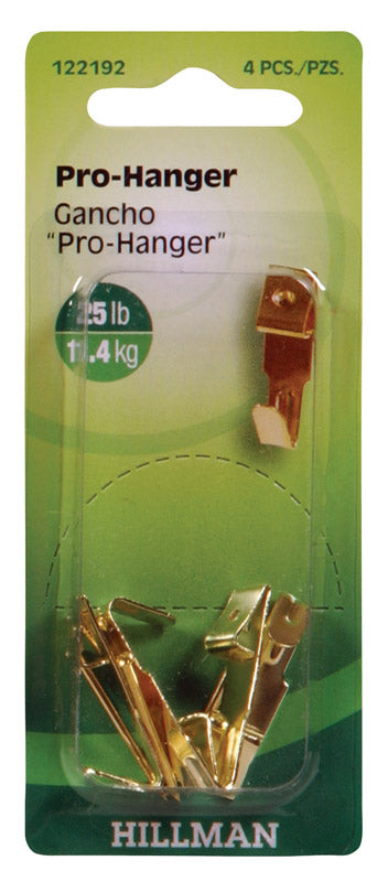 Hillman AnchorWire Brass-Plated Gold Professional Picture Hanger 25 lb 4 pk