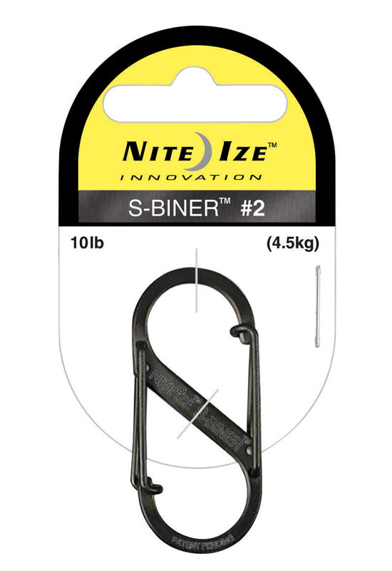 Nite Ize S-Biner 1.8 in. D Stainless Steel Black Carabiner Key Holder