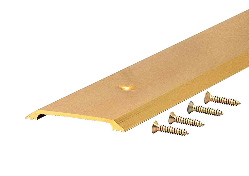M-D 0.25 in. H X 2.5 in. W X 36 in. L Bright Aluminum Flat Top Threshold Gold