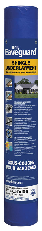 Henry 3 ft. W X 33.3 ft. L Fiberglass Self-Adhesive Shingle Underlayment 15 lb Blue