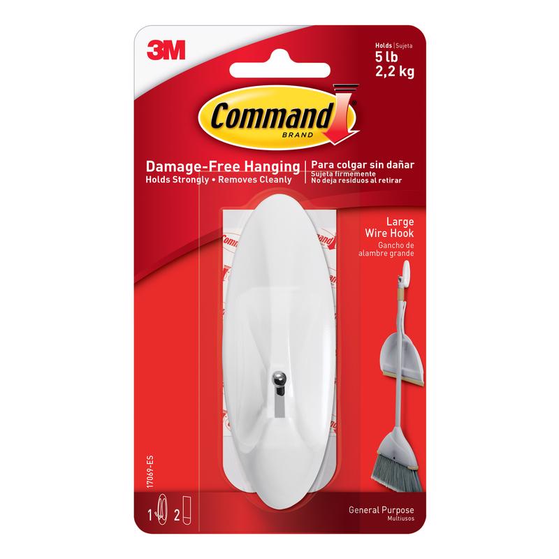 3M Command Large Plastic Wire Hooks 4.14 in. L 1 pk