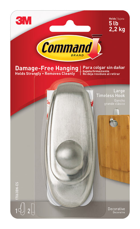 3M Command Large Plastic Hook 4 in. L 1 pk