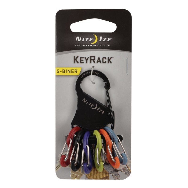 Nite Ize KeyRack 2 in. D Stainless Steel Black Carabiner Key Chain