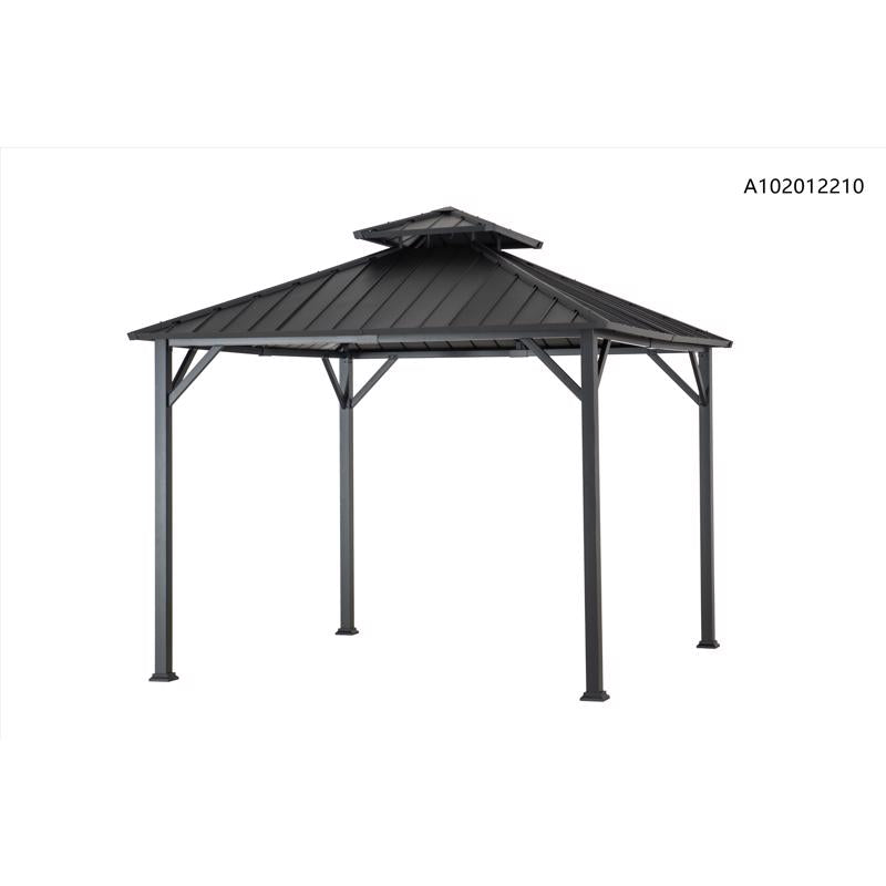 Living Accents Steel Hardtop Gazebo 10 ft. H X 10 ft. W X 10 ft. L