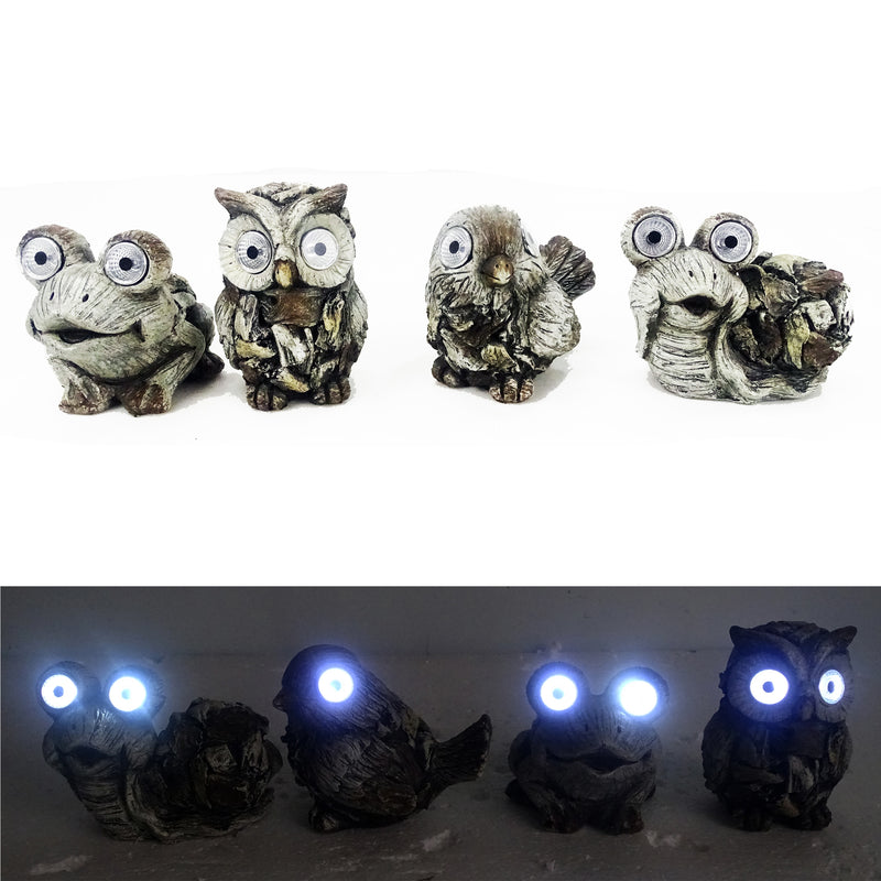 Alpine Multicolored Polyresin 5 in. H Backyard Animal Solar Statue